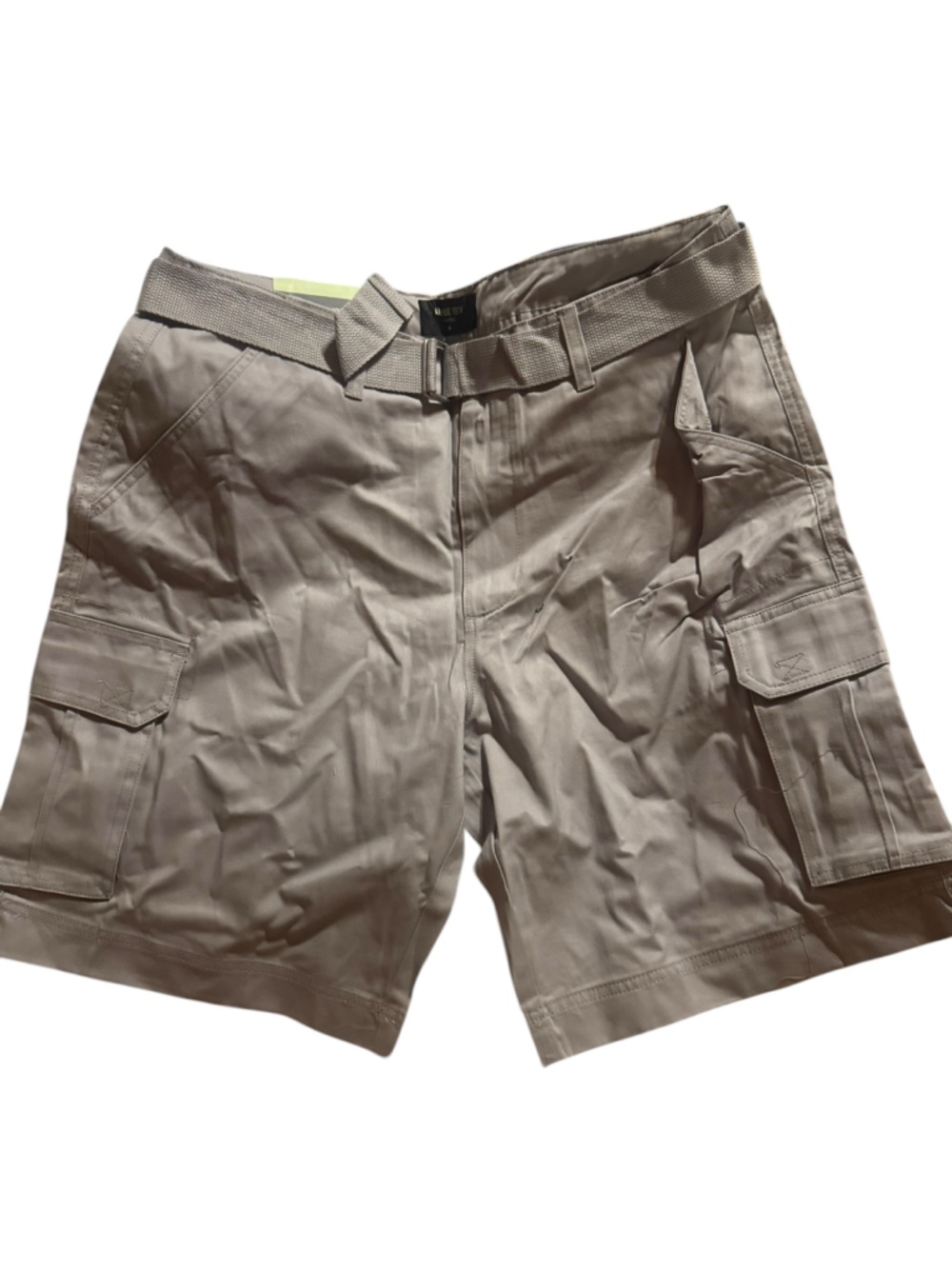 Men's Cargo Shorts in Taupe - Utility Pockets & Web Belt